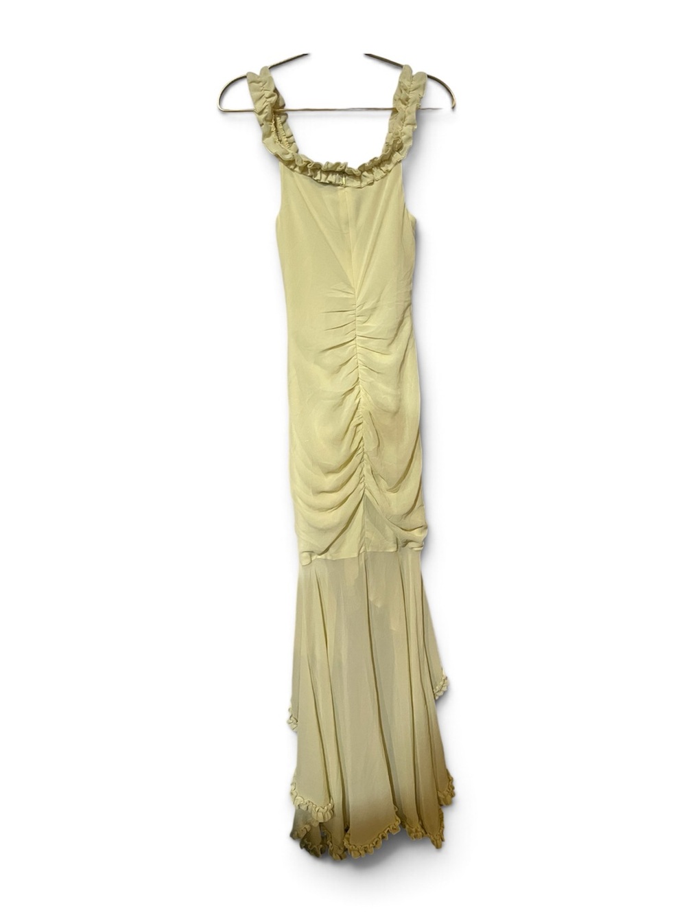 MAJORELLE Off-Shoulder Cream High-Low Ruffle Dress - Picture 5 of 6